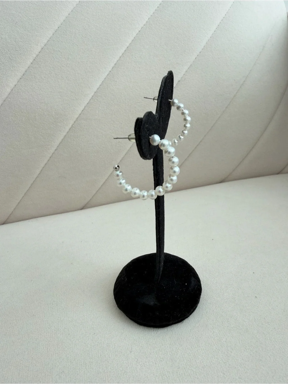 Natural Freshwater Pearl Hoop Earrings | 4–4.5mm | S925 Sterling Silver